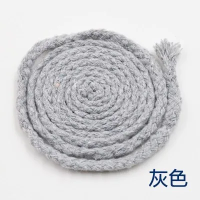 light gray 5 ярдов 6 мм хлопчатобумажная веревка для рукоделия, декоративная витая веревка для украшения ручной работы, шнурок для рукоделия - Цвет: light gray