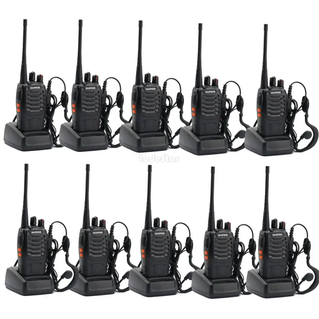 10 шт. оригинальная портативная рация Baofeng BF 888S Talkie UHF 400 470 МГц 16CH двухсторонняя