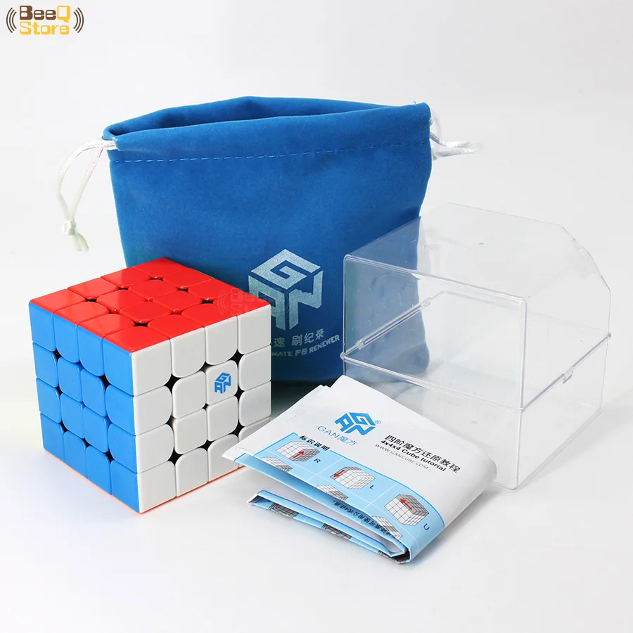 Stickerless GAN 460 м Магнитный магический куб 4x4x4 460 м Neo Cubo Magico 4x4 4 на 4 скоростные Кубики-пазлы Игрушки для детей антистресс 4*4 - Цвет: Stickerless