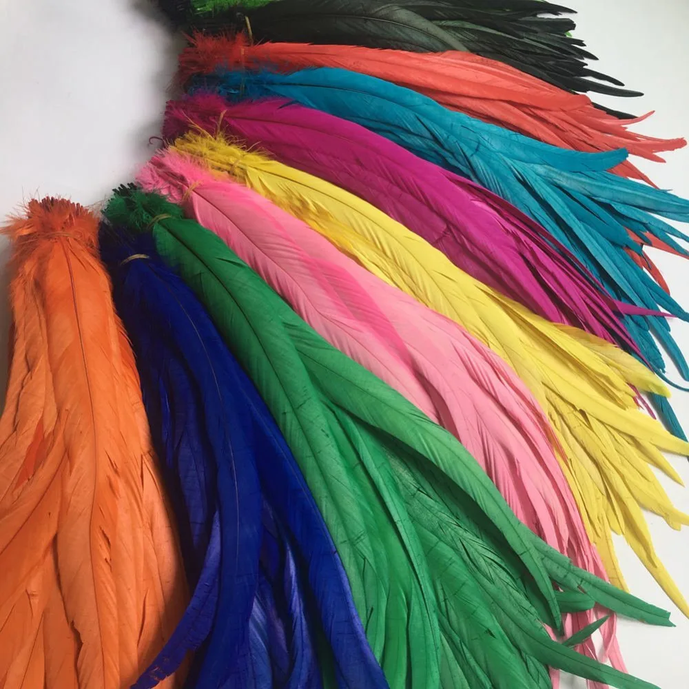 

Beatiful 100pcs Natural Cock Tail Feathers Diy 30-35cm/12-14inch Clothing Decoration Stage Performance Rooster Feathers Plume