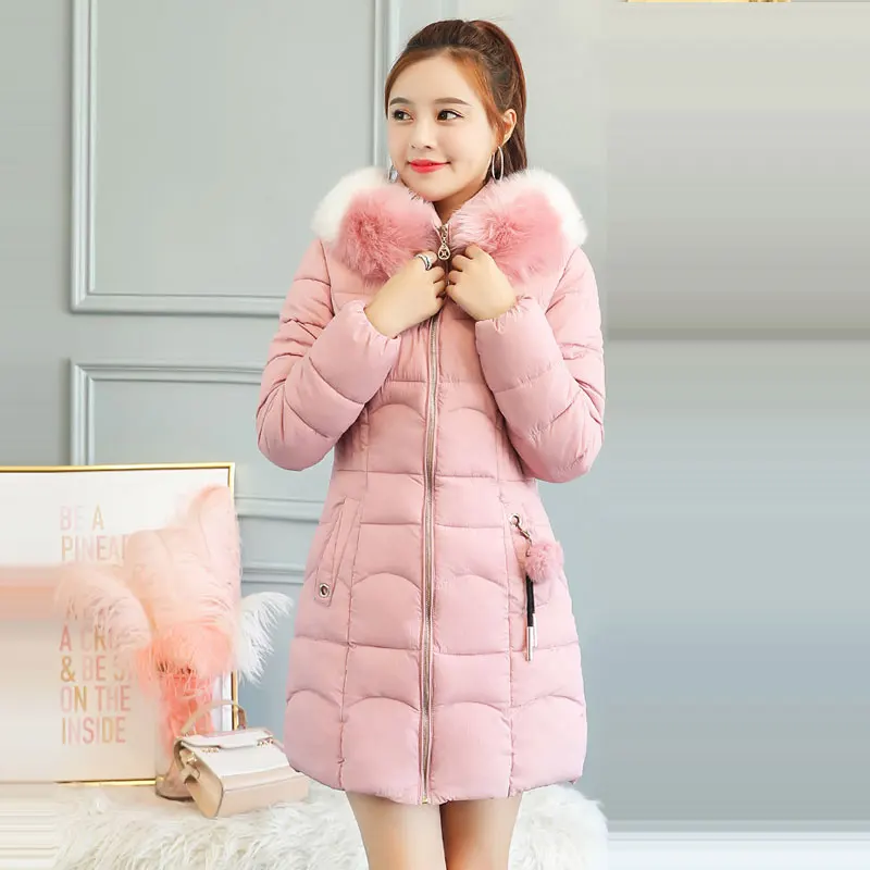2019 New Fashion Winter Jackets Women With Fur collar Warm Hooded Female Womens Coat Long Parka Outwear Camperas SY5702 | Женская одежда