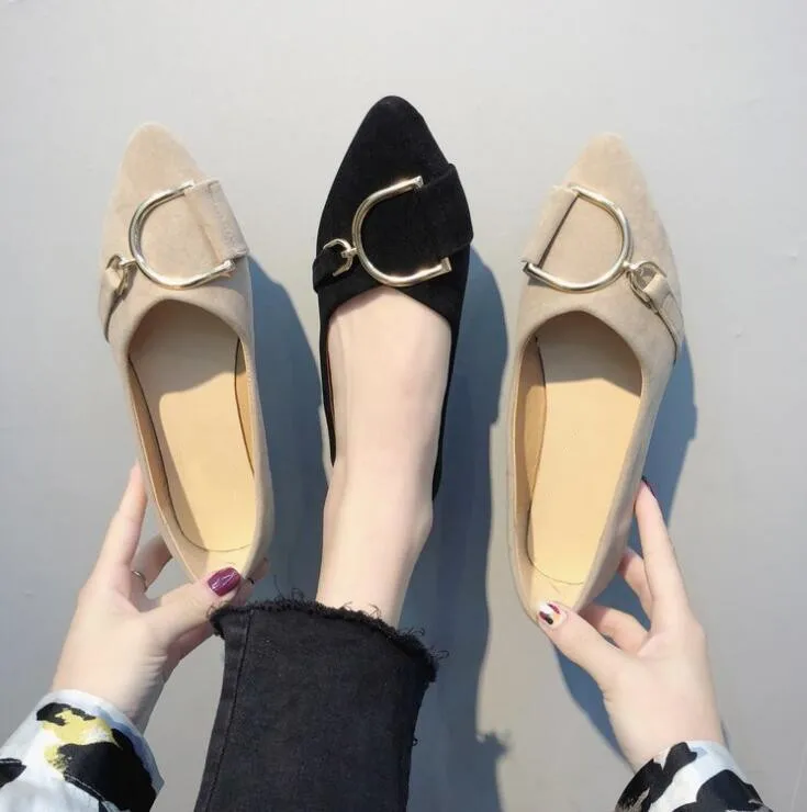 Женские балетки на плоской подошве с острым носком XDA повседневные Мокасины