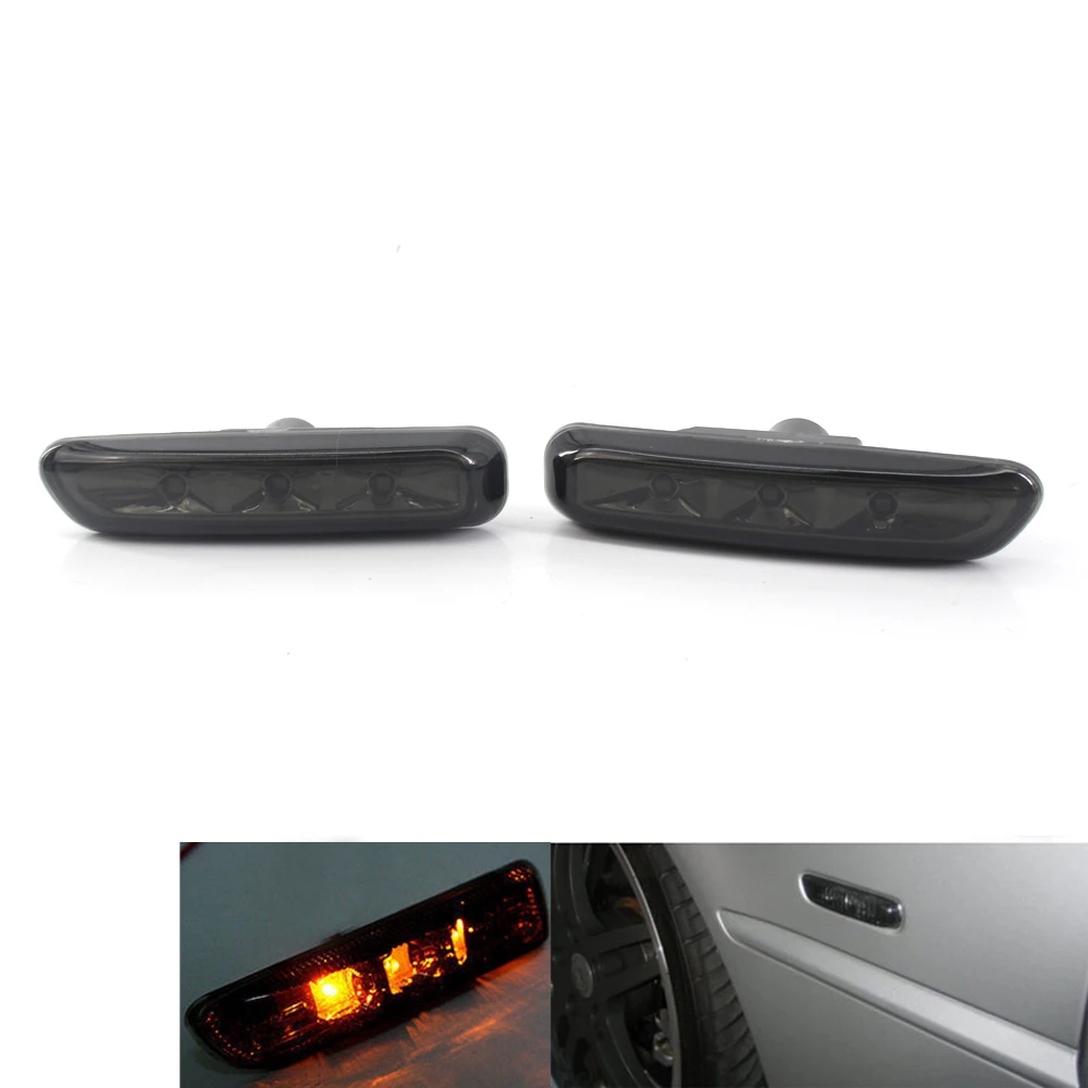 Подходит для 99 01 BMW E46 3 SERIES 4DR 03 2DR светодиодные боковые габаритные фонари дым