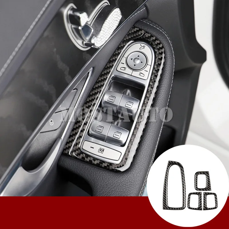 

Для Benz GLC X205 X253 углеродного волокна Подлокотник оконный переключатель рамка Крышка 2015-2021 4 шт. автомобильные аксессуары интерьера автомобил...