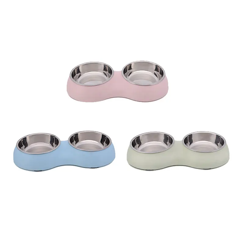 

Double Pet Bowls Dog Feeder Drinking Bowl Food and Water Dispenser for Dogs Cats comedero perro miska dla psa