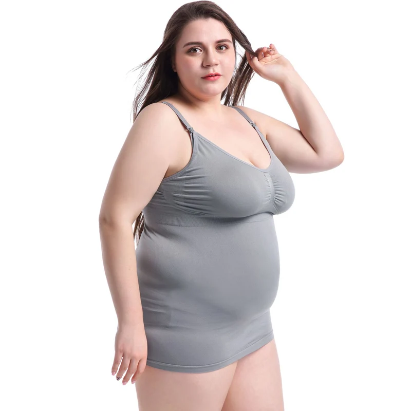 4XL 5XL плюс размер женский топ для беременных кормящих женщин на бретельках черный