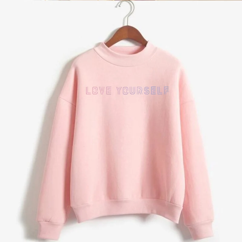 Sweatshirt14 Love Yourself kpop монолитные толстовки Верхняя одежда хип-хоп для женщин и мужчин водолазка новая DNA K-pop одежда - Цвет: Sweatshirt14
