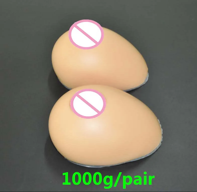 1000g/pair D cup  Tan Realistic Silicone Breast Forms dark Artificial Fake Boobs Tits faux seins Bra Pads vagina transgender