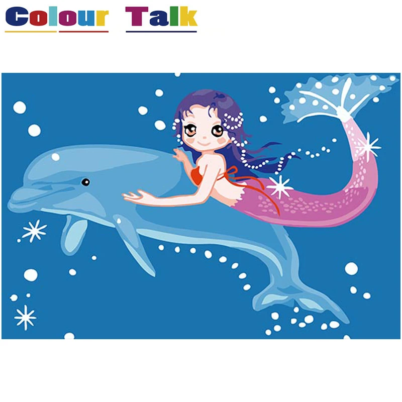 Картина маслом по номерам рисунок на холсте для детей гостиной домашний декор DIY