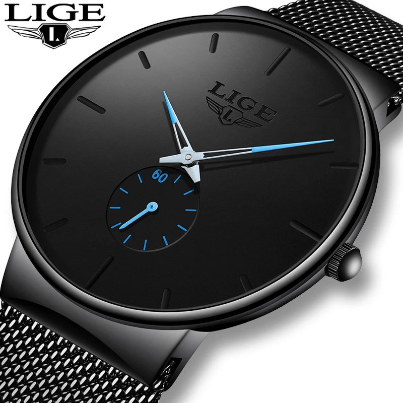 LIGE 2019 новые модные спортивные мужские часы брендовые Роскошные