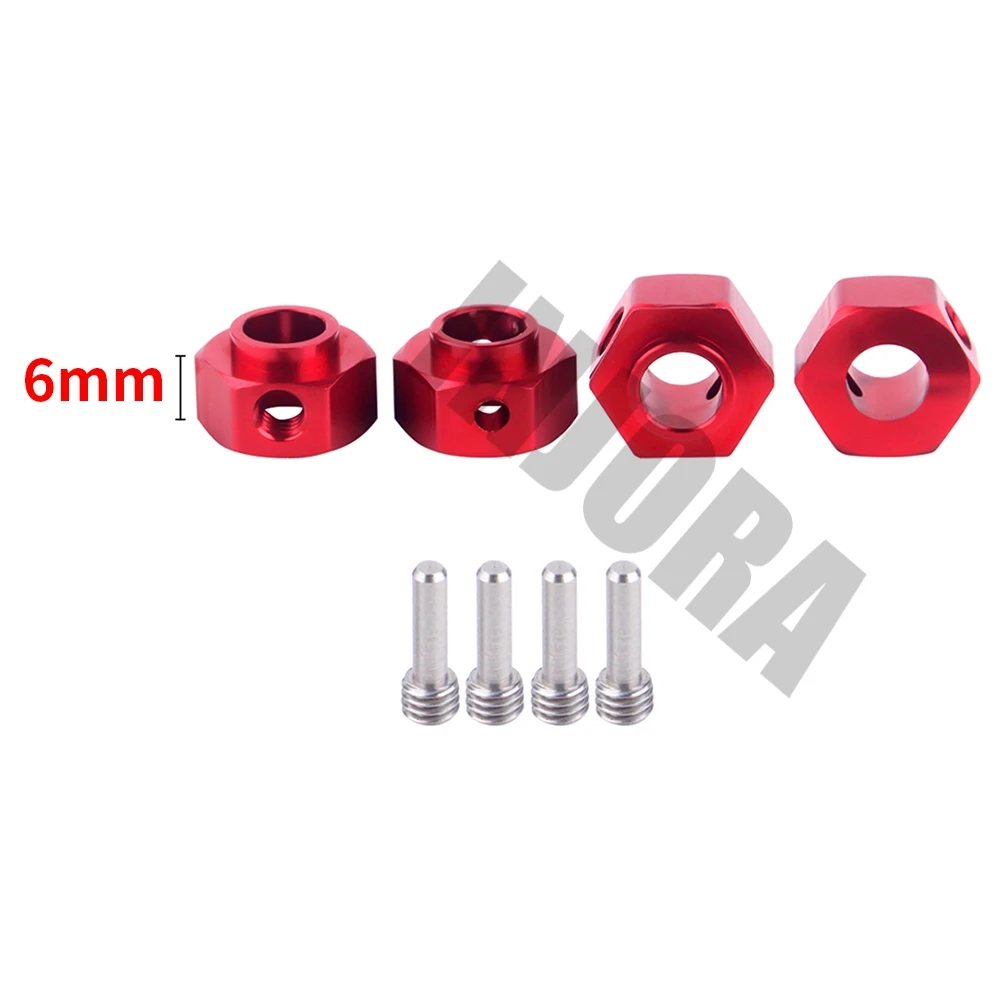 6MM Red INJORA 4 шт./компл. 12 мм Металлические Колеса с шестигранной концентратор для 1/10 RC автомобиль Traxxas TRX4 TRX-4 RC Гусеничный 6/8/9/10/11/12 мм Толщина - Цвет: 6MM Red