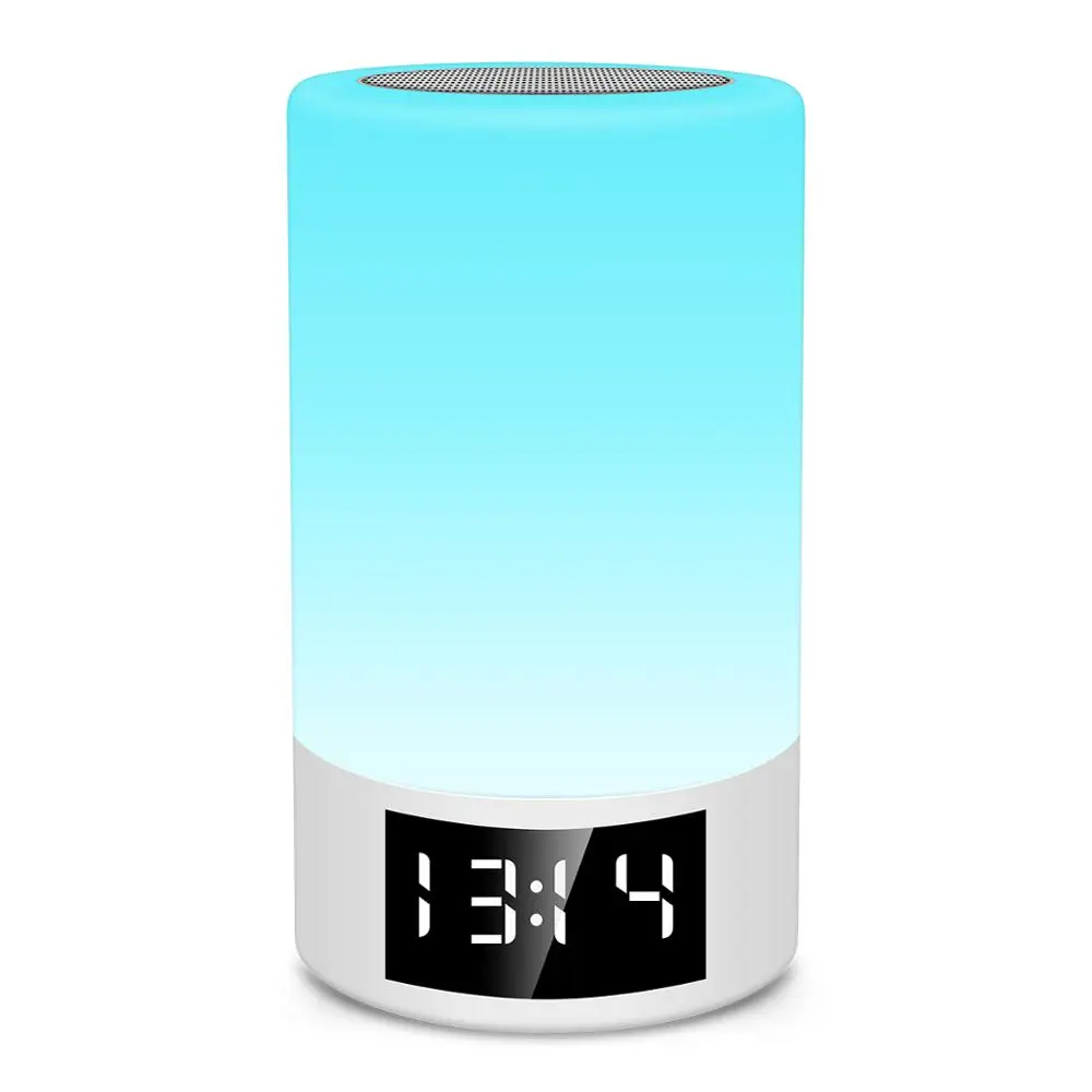 Настольный Bluetooth Динамик Сенсорный датчик мини динамик будильник с красочным