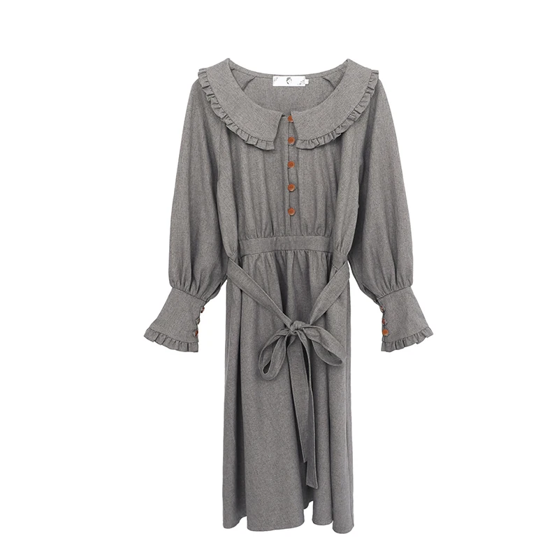

Summer Women Dress Leisure Increase Section Body Thin Over Knee 2019 New Fashion Korean Version Flower Long Sleeve Ladie Dresses