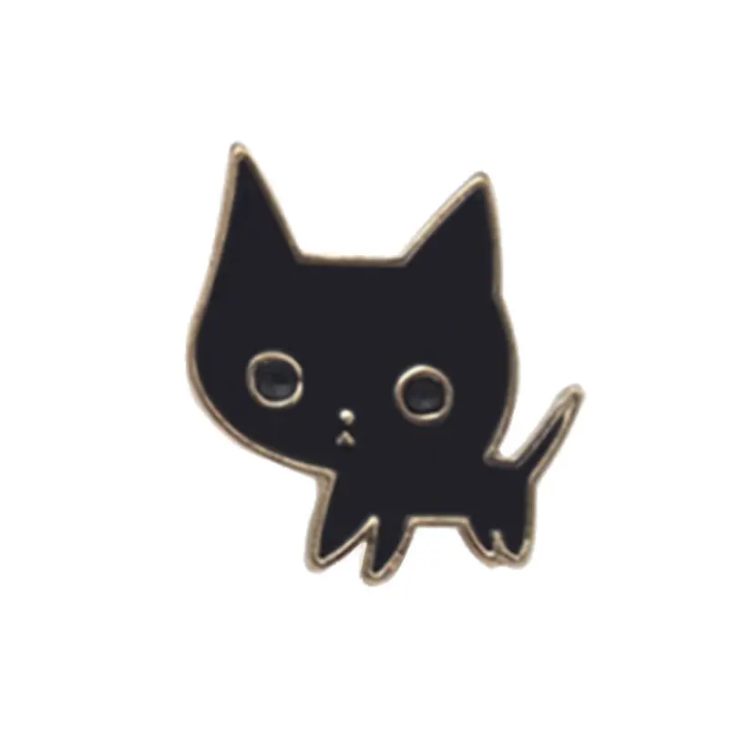 2 Модные броши с котом из мультфильма, коты, пара, эмалированные значки на булавке, шляпа, рюкзак, детские ювелирные изделия, подарок для женщины - Окраска металла: 2