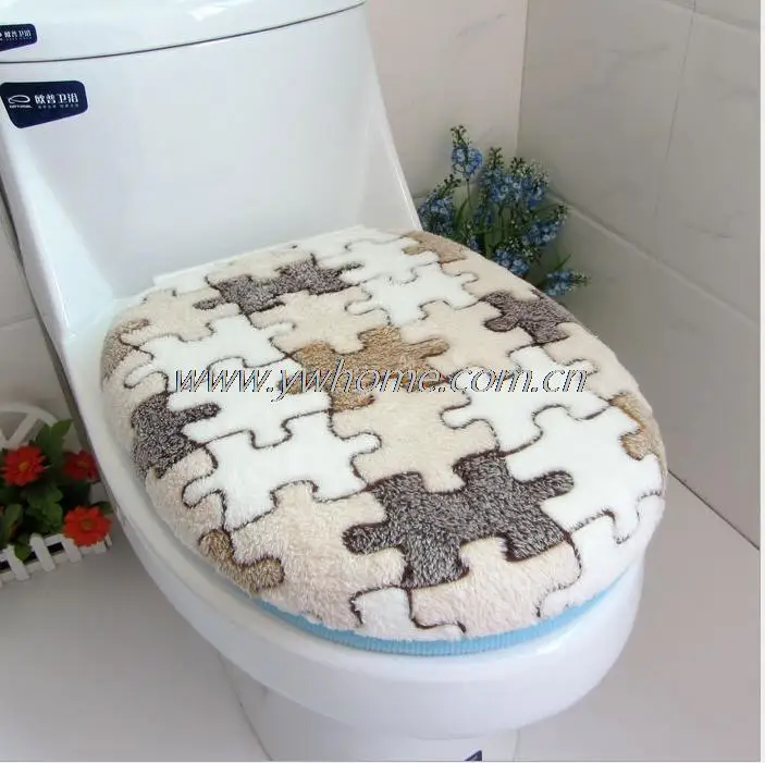 1 комплект мягкая Коралловая флисовая Крышка для сиденья унитаза с сердечком