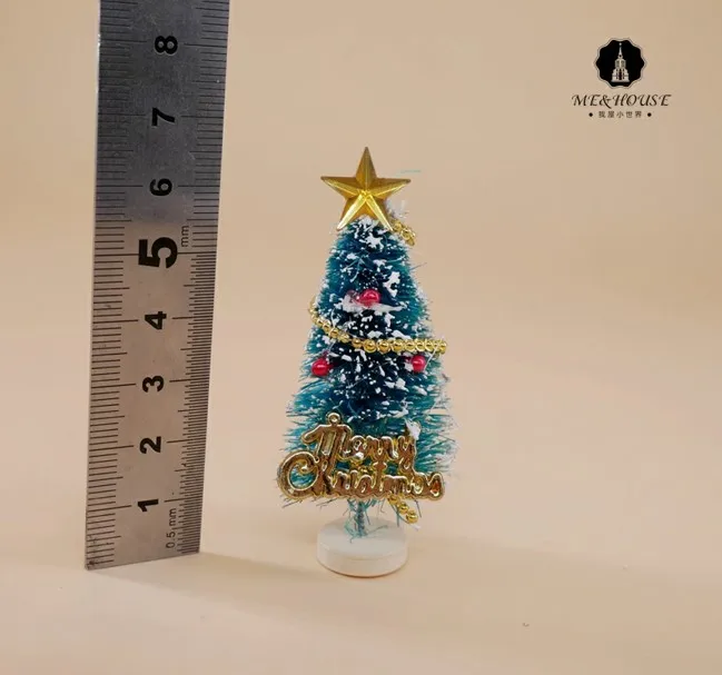 Design 1 1:12 Кукольный дом мини кукольный домик деревянная новогодняя елка подставка ручной работы X'mas украшение - Цвет: Design 1
