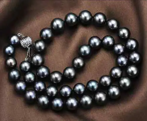 Новое натуральное черное жемчужное ожерелье 10-11 мм 18 дюймов |