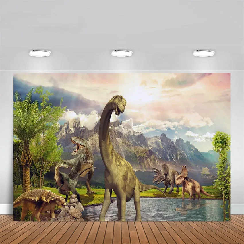 

happy birthday dinosaur jurassic party baby child Photo Background Backdrop Quality Vinyl