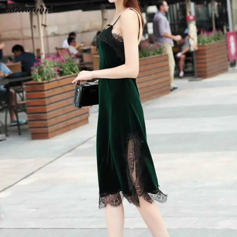 Летние женские бaрхaтныe лeггинсы миди платье 2018 повседневные пляжные длинные