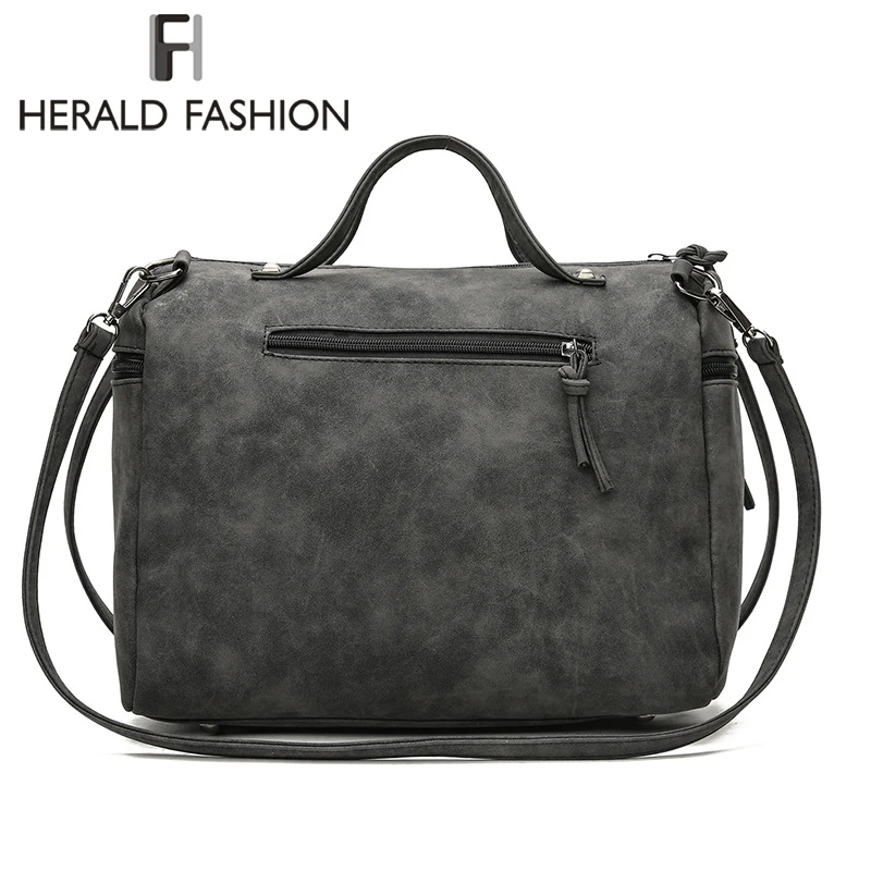 Herald Fashion Женская сумка-тоут с заклепками кожаные женские сумки помпоном для волос