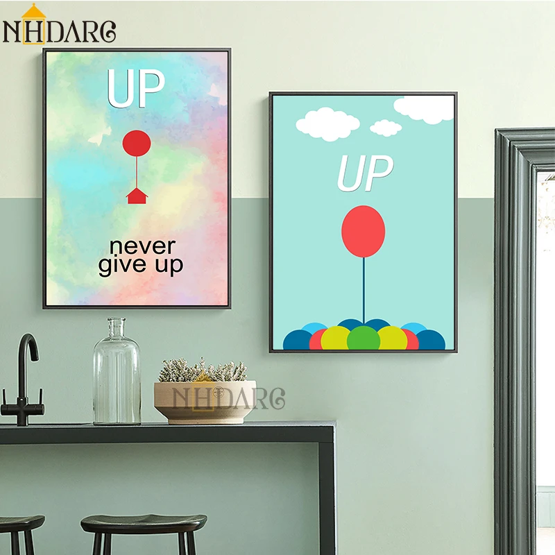 

Nordic Posters and Prints Canvas Painting Art Inspirational Never Give Up Wall Picture for Living Room Cuadros Home Decor Salon