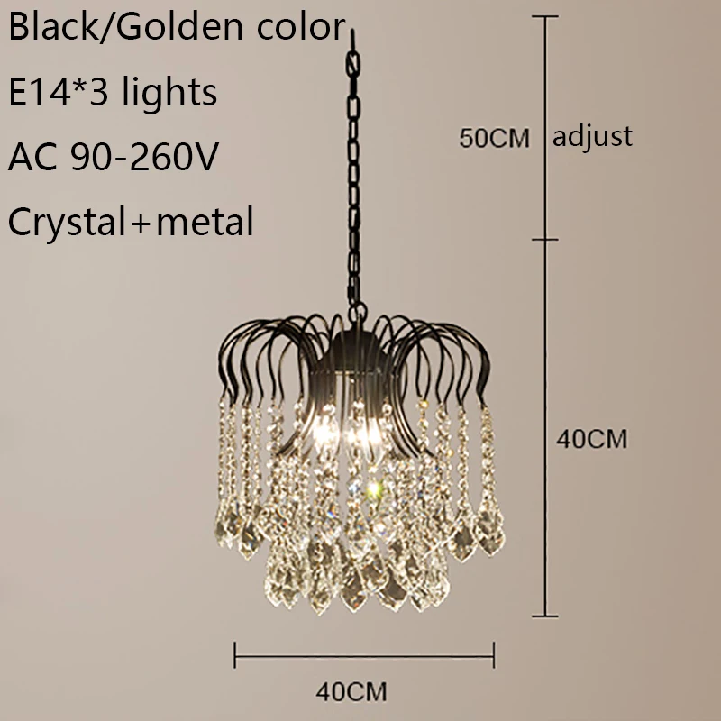 Современные большие хрустальные люстры черного/золотого цвета в американском