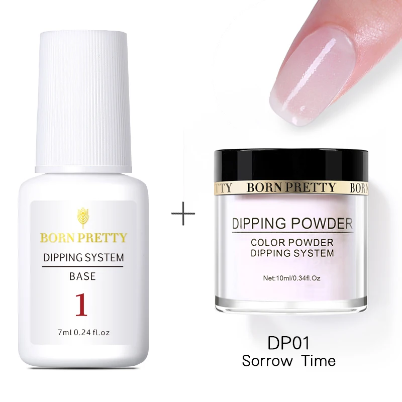 Liquid and Powder 1 BORN PRETTY ногтей окунания порошки для ногтей с погружением жидкости Нет необходимости УФ лампа натуральный сухой длительный французский украшения ногтей - Цвет: Liquid and Powder 1