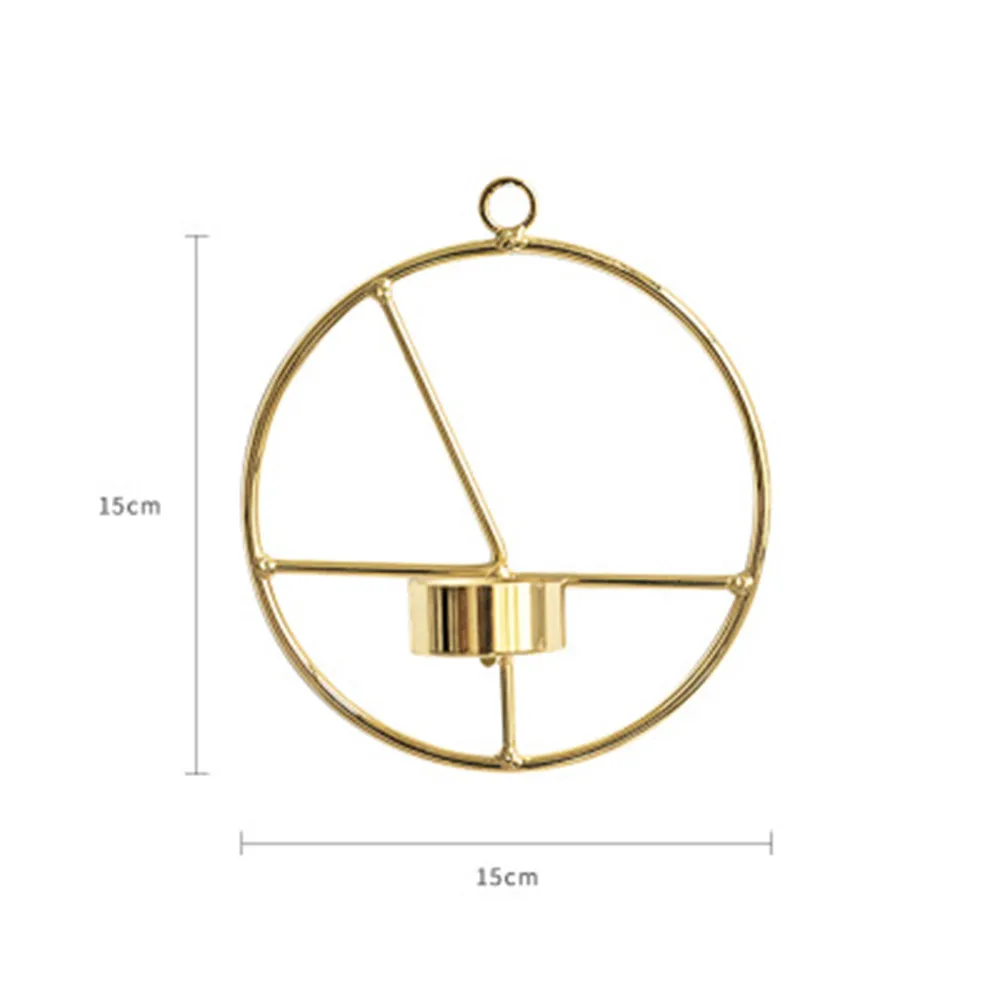 HSU Золотой геометрический подсвечник в скандинавском стиле металлический