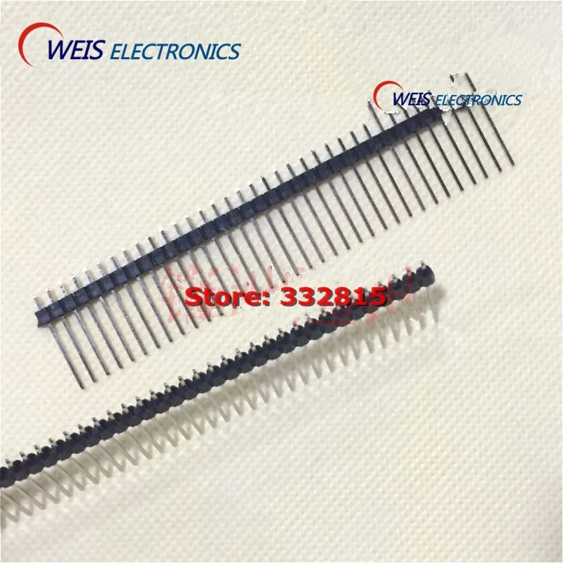 

200pcs 2.54mm 1x40pin 1*40p single Row Pin Square Male Pin Header Connector copper pin length: 19mm 40pins Free Shipping