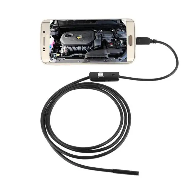 6 светодиодный Водонепроницаемый эндоскоп 2 м 7 мм 720P Android USB объектив