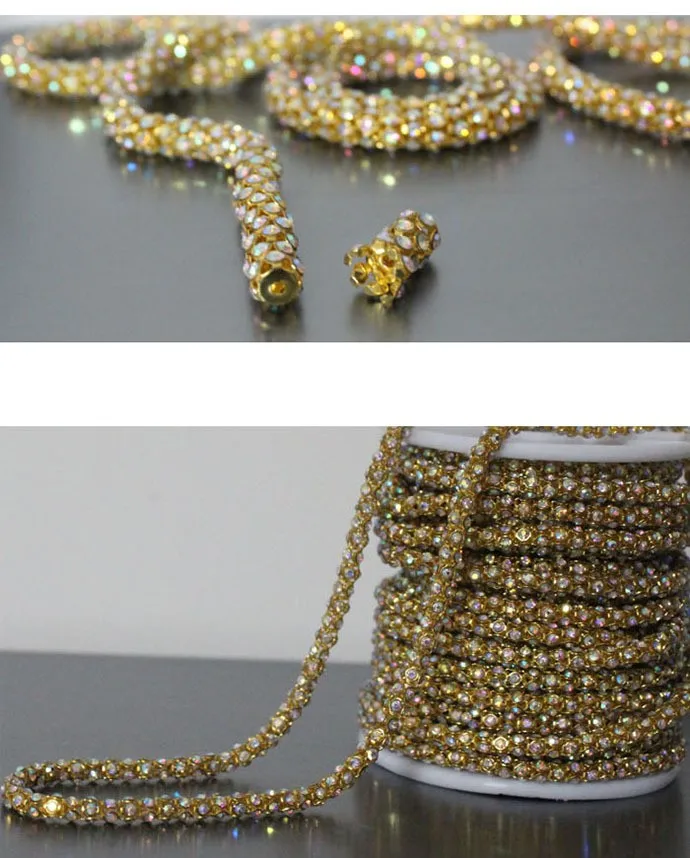 Диа. 6 мм супер флэш кристалла шитья на АБ горный хрусталь 1 м/рулон прозрачные