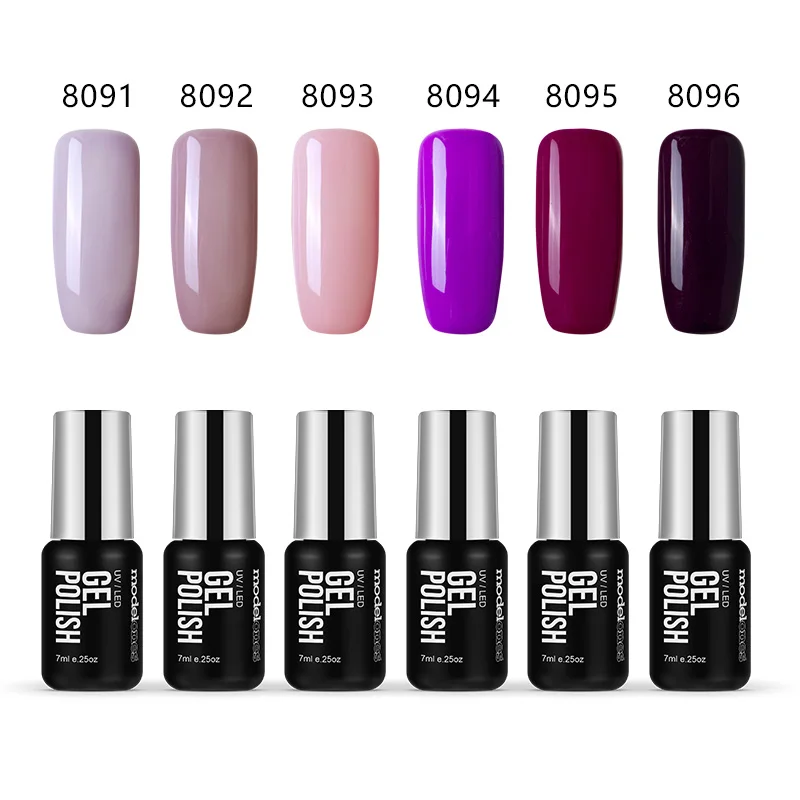 Modelones 6 шт. лавандовый фиолетовый цвет серия УФ гель для ногтей модный чистый Гель