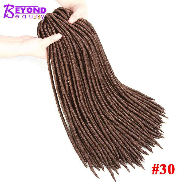 #30 Beyond beauty синтетические вязанные крючком искусственные Locs волосы для наращивания Омбре плетение волос крючком косички 2X замки черные - Цвет: #30