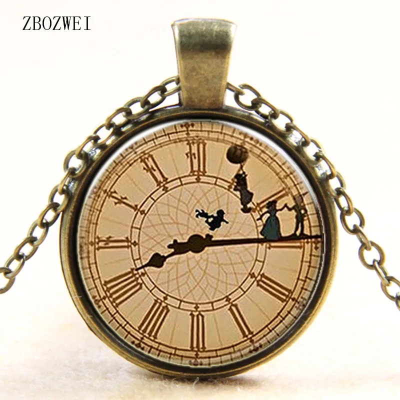 Бронзовое ожерелье Peter Pan Big Ben Time аксессуары для одежды Посеребренная цепочка