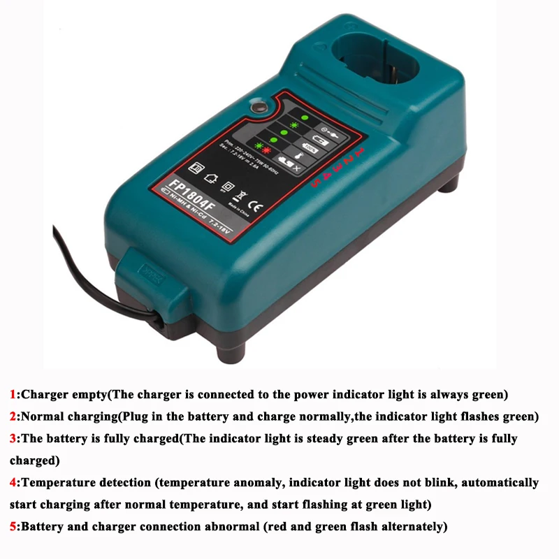 Сменное зарядное устройство для MAKITA 7,2 в 9,6 в 12 В 14,4 в 18 в Ni-MH NI-CD аккумулятор DC1804 DC1414T DC1414F 9100A 9001