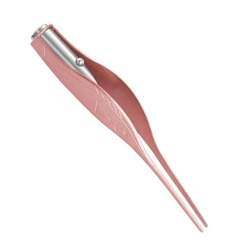 Pink Светодиодный пластиковый пинцет для ушной раковины, пинцет, кюретка для удаления ушей, инструменты для чистки ушей, пинцет, форма пластиковой ушной раковины - Цвет: Pink