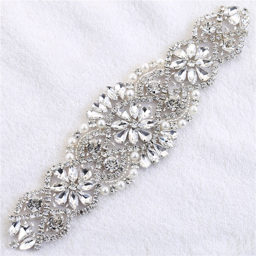 XINFANGXIU Wedding sash belt Rhinestone appliques bridal headband Applique for wedidng dress beg decorations | Дом и сад