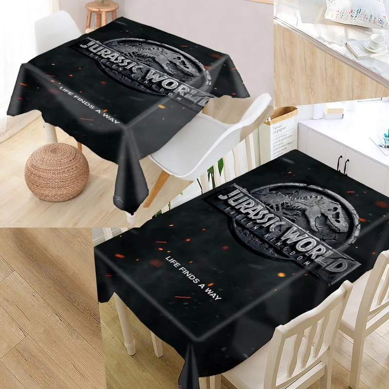 Jurassic Park Custom Table Cloth Oxford Print Rectangular Waterproof Oilproof Table Cover Square Wedding Tablecloth P