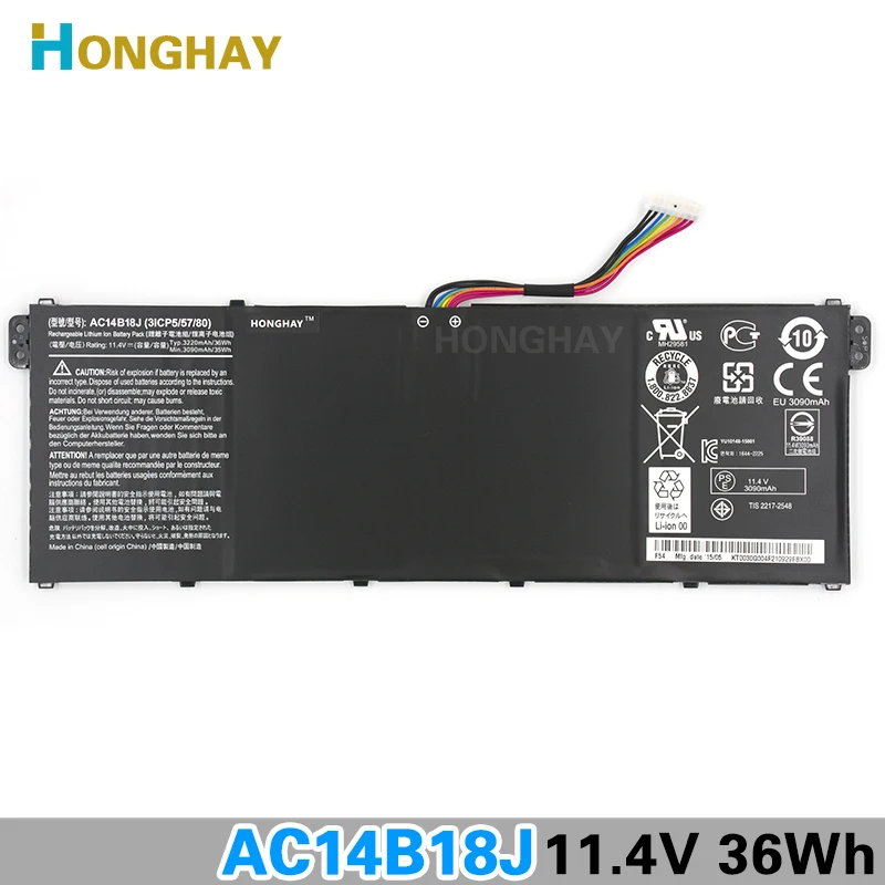 HONGHAY AC14B18J ноутбук Батарея для acer Aspire E3-111 E3-112 E3-112M ES1-531 B116 MS2394 B115-MP AC14B13j N15Q3 N15W4