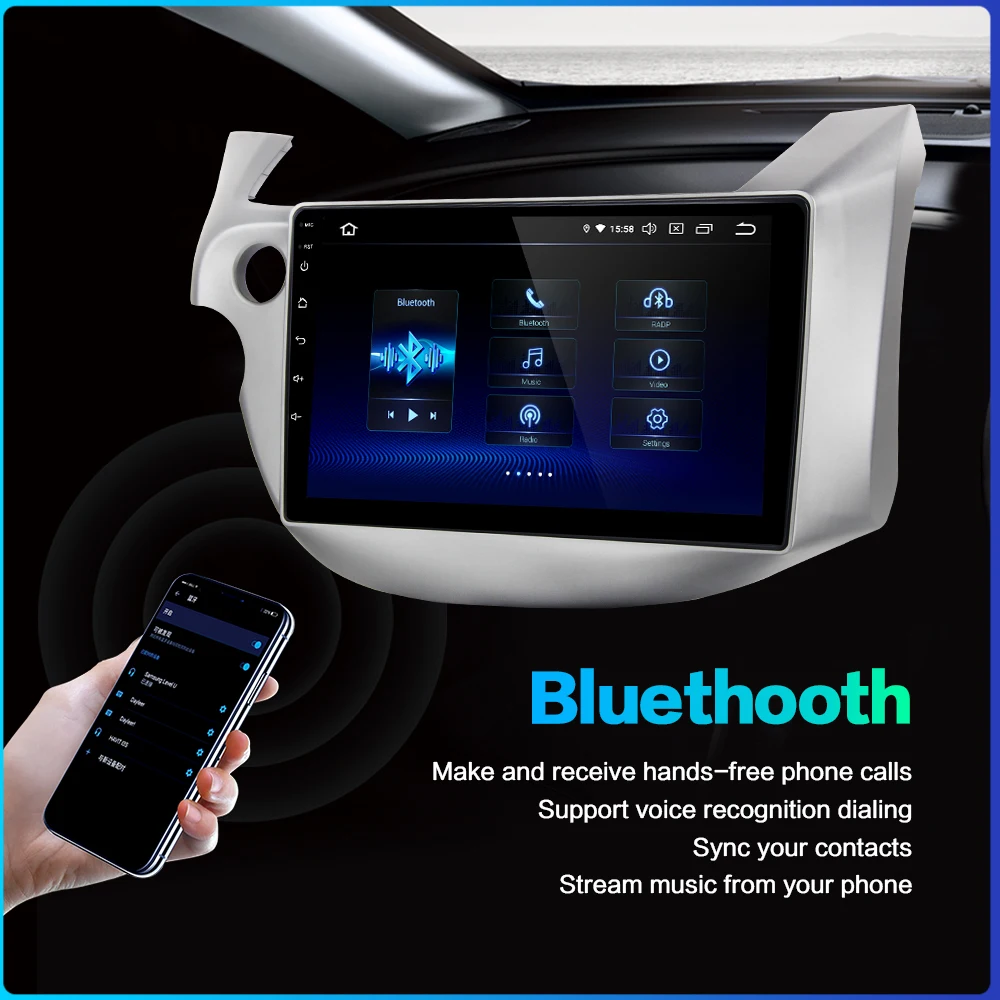 Dasaita 10," ips автомобильный Android 9,0 1din радио для Honda Jazz Fit 2008 2009 2010 2011 2012 Bluetooth gps MP3 1024*600 HDMI 64G rom