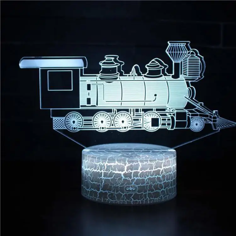 Раскопки 3D настольная лампа машинное оборудование бульдозер трактор 3D 7 цветов лампа визуальный светодиодный ночник для детей сенсорный Usb настольная лампа - Цвет абажура: W