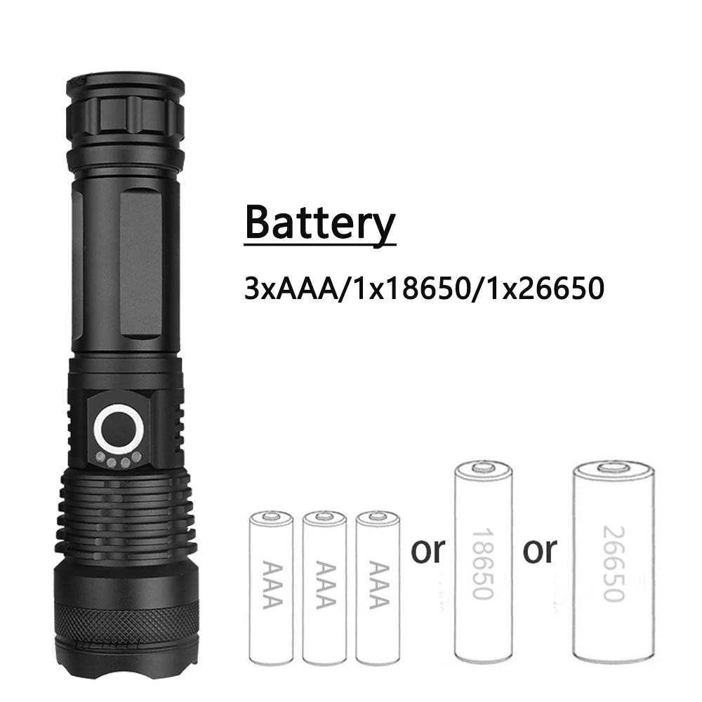 AliExpress 11,11 xhp50 Высокая мощность вспышка светильник фонарь usb Перезаряжаемый зум светодиодный фонарь 18650 26650 AAA батарея полицейский фонарь светильник