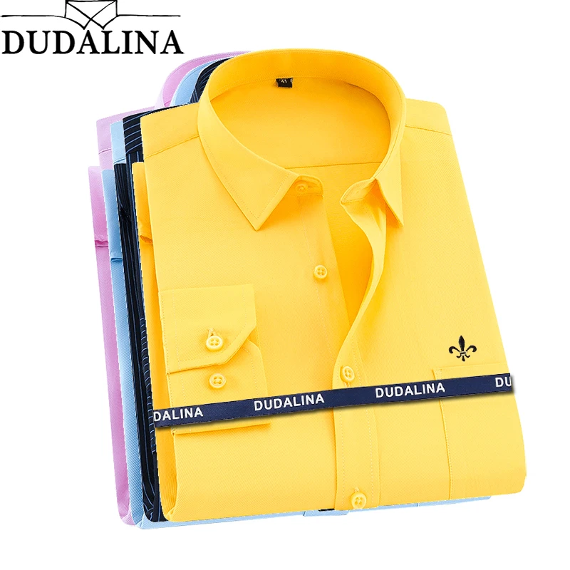 Dudalina Camisa Social Masculina мужская рубашка с длинным рукавом классические мужские рубашки формальная деловая рубашка мужская вышивка логотип