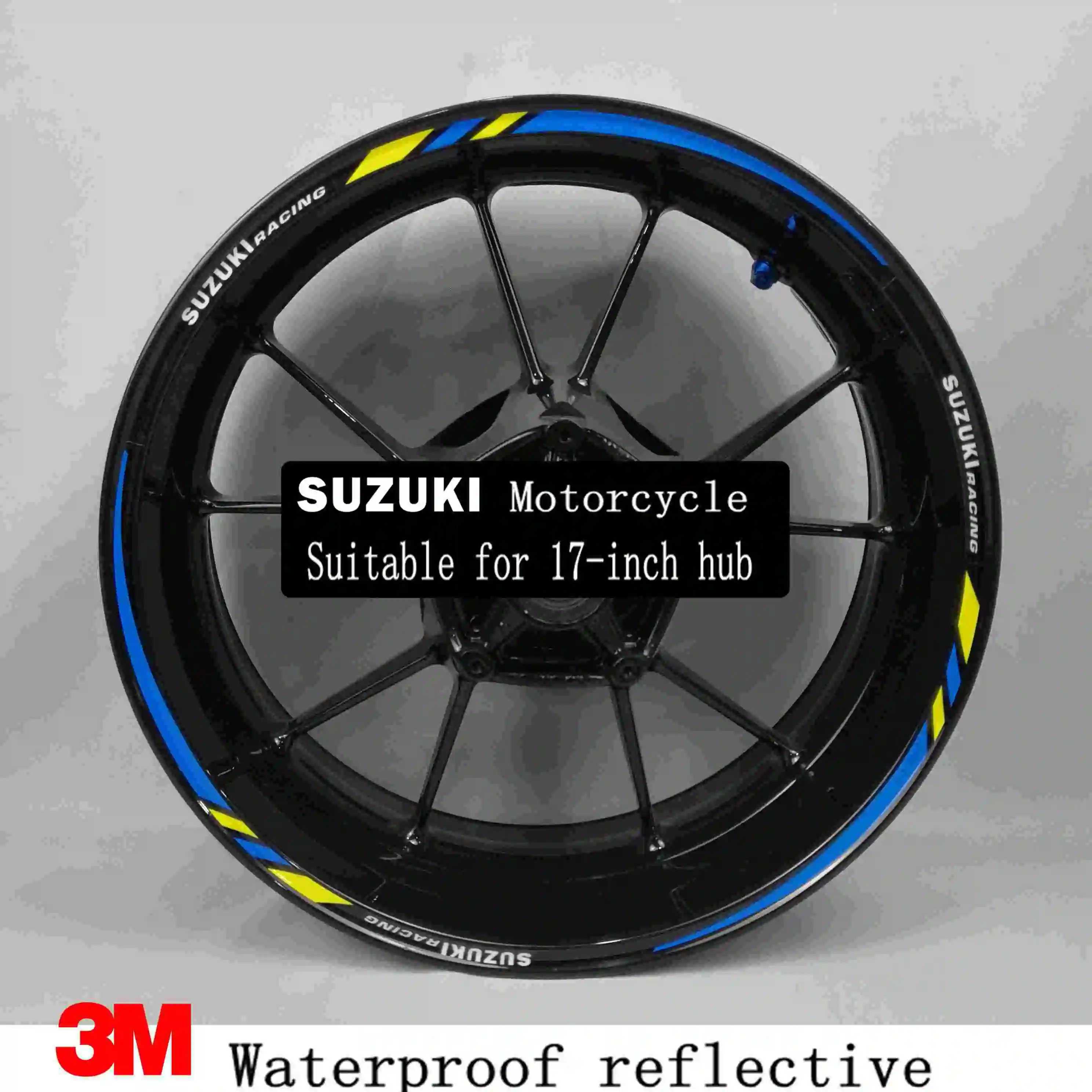 Для Suzuki GSXR750 мотоциклы колеса наклейки водонепроницаемый Светоотражающие Обода наклейки передние и задние пользовательские внутренний обод