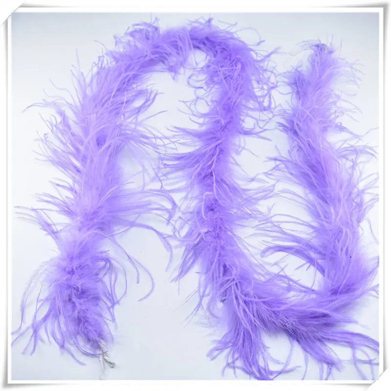 Light Purple Красивые 2 ярда желтые страусиные перья боа танцевальные вечерние лента с перьями шаль Diy Перья для рукоделия Свадебные украшения - Цвет: Light Purple