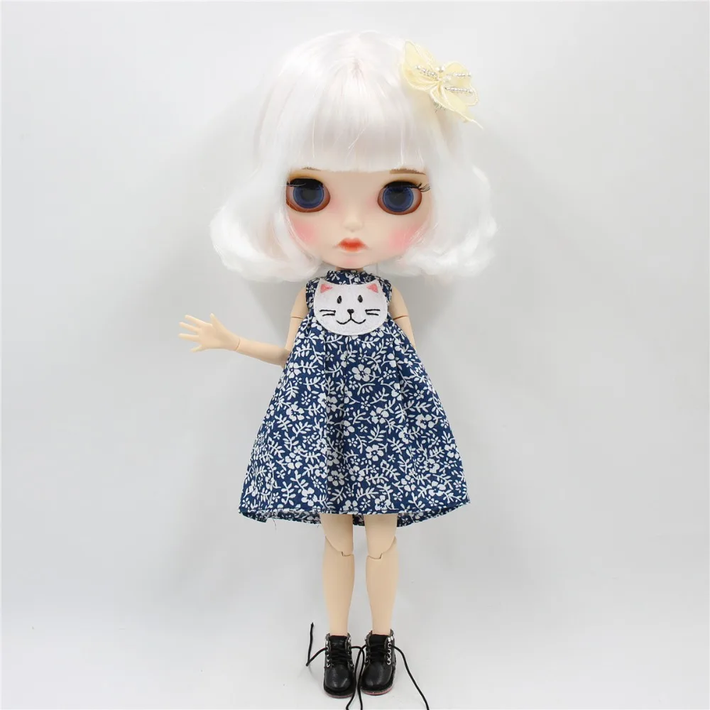 Ледяная кукла DBS Blyth 1/6 bjd белая кожа сужение тела короткие белые волосы матовое