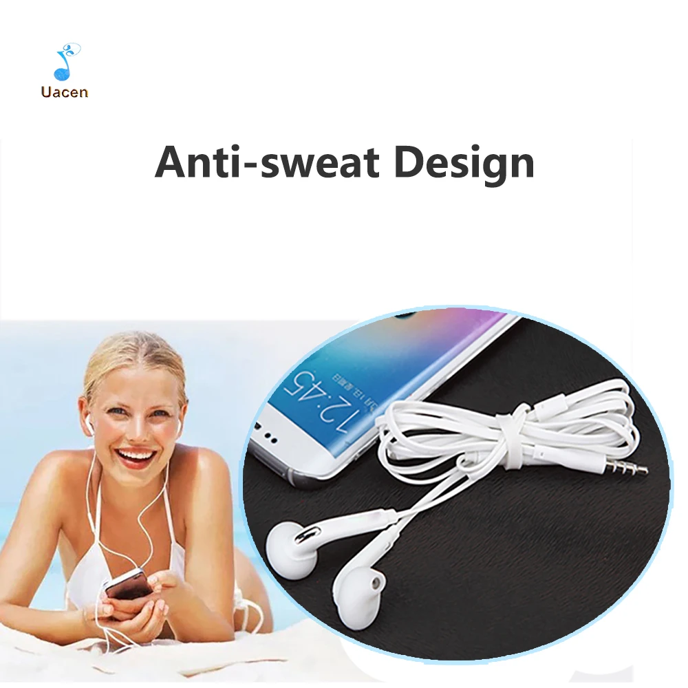 50Pcs/lot Universal 3.5mm In-ear Headphones Wired Earphone With Microphone for All Cellphone Samsung Xiaomi ect | Электроника