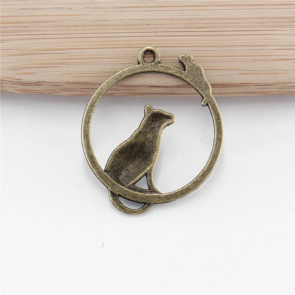 Оптовая продажа подвески в виде кота из античной бронзы 48 шт./лот Подвески для