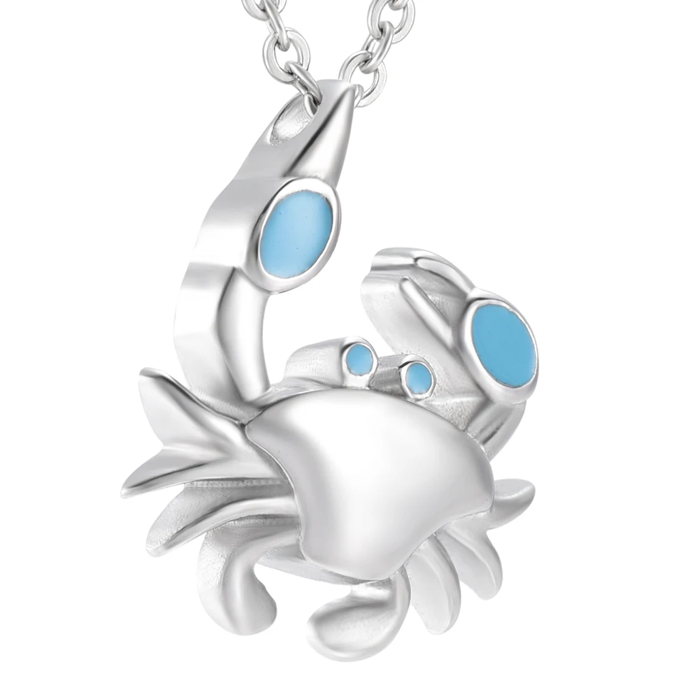 Stainless Steel Memorial Necklace for Men/Women Crab Cremation Jewelry Ashes Pendant Urns Pet/Human Keepsake Urn | Украшения и