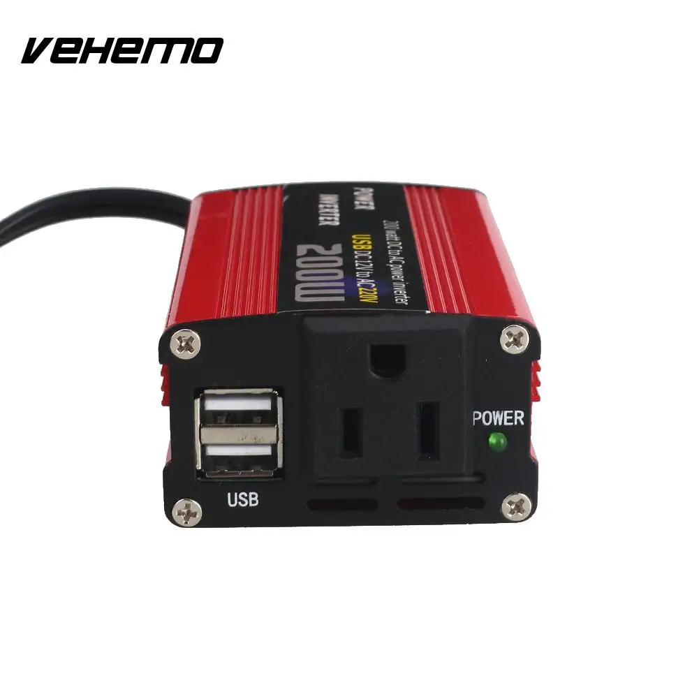 Vehemo 50/60 Гц 12 В постоянного тока до 220 AC конвертер Зарядное устройство